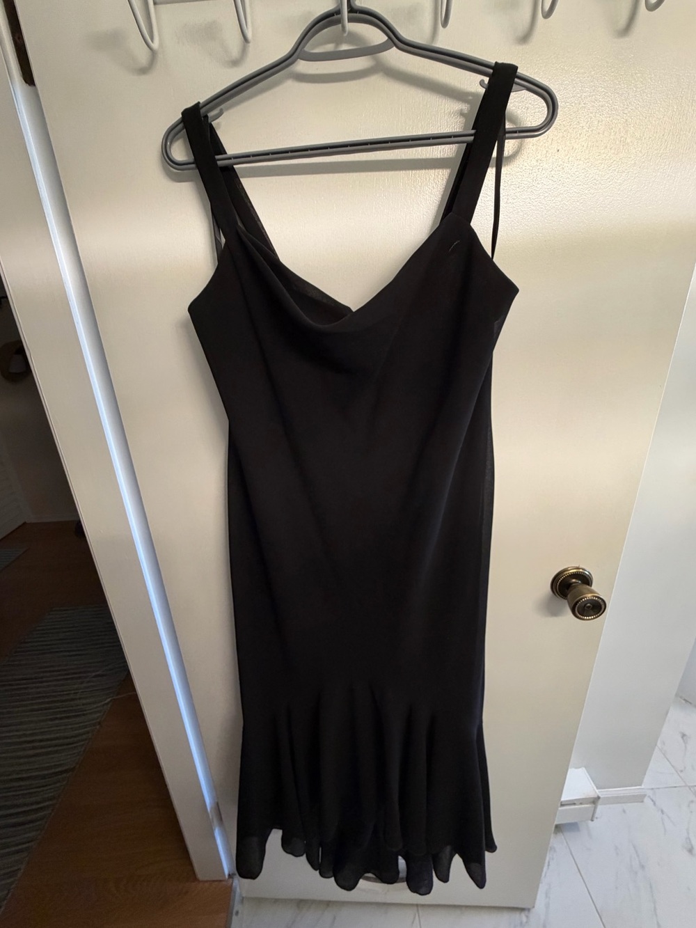 Vintage Onyx Nite black cowl neck dress size 14